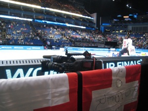 My flag (L) and Efie's (R). Best seats EVER!
